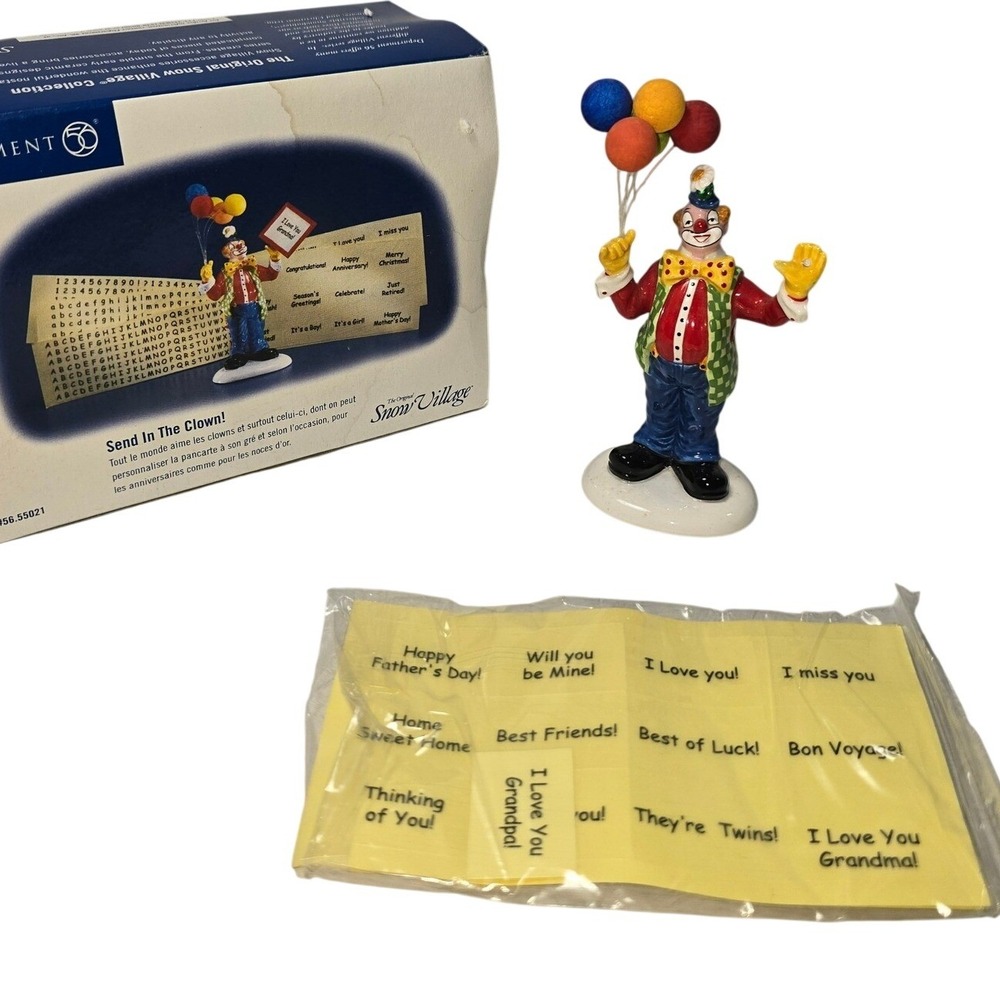 Department 56 Original Snow Village SEND IN THE CLOWN! #55038 Retired with Box